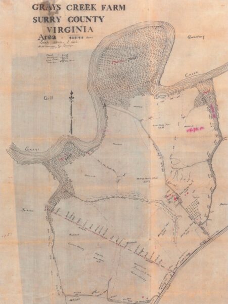 1913 Map of Gray’s Creek Farm, Courtesy Surry County Clerk’s Office